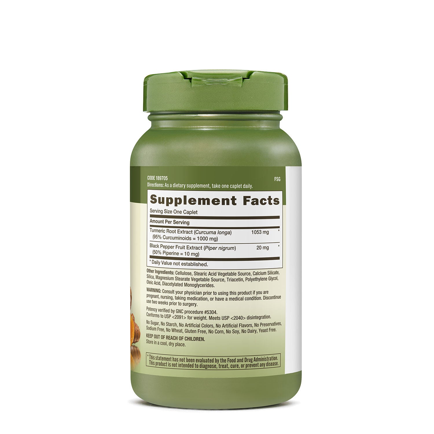 Turmeric Curcumin 1000mg - 120 Caplets (120 Servings)